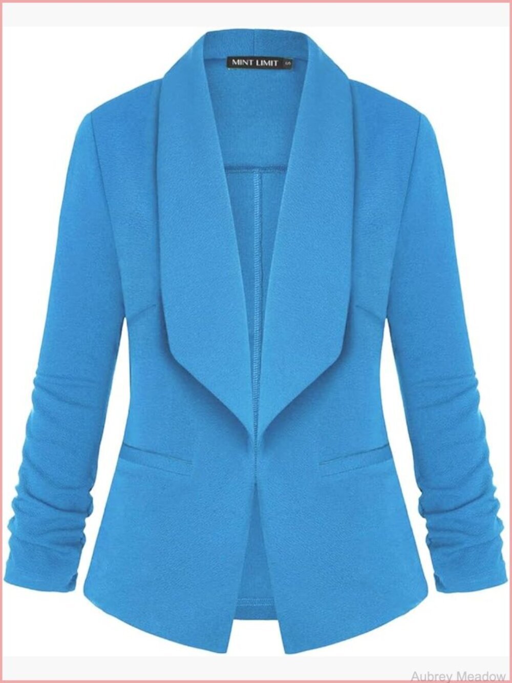 Womens 3/4 Sleeve Blazer Shawl Collar Open Front Cardigan Work Office Jacket